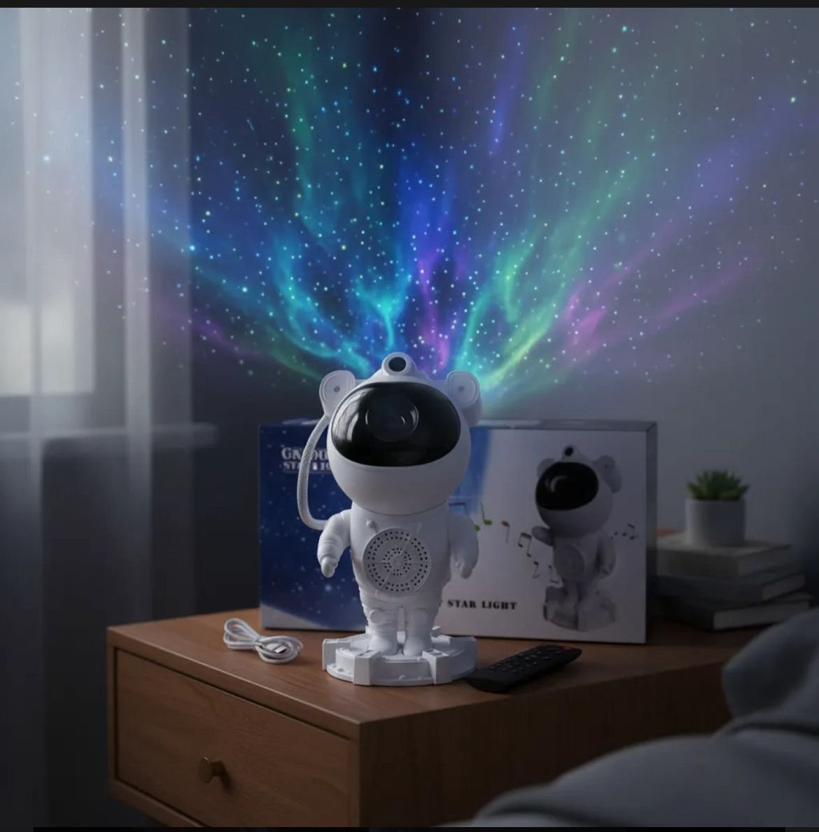 astronauta proyector y parlante